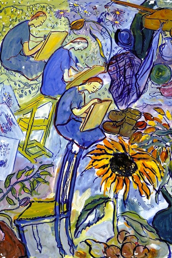 uno dei tanti dipinti dell'artista ebrea charlotte salomon