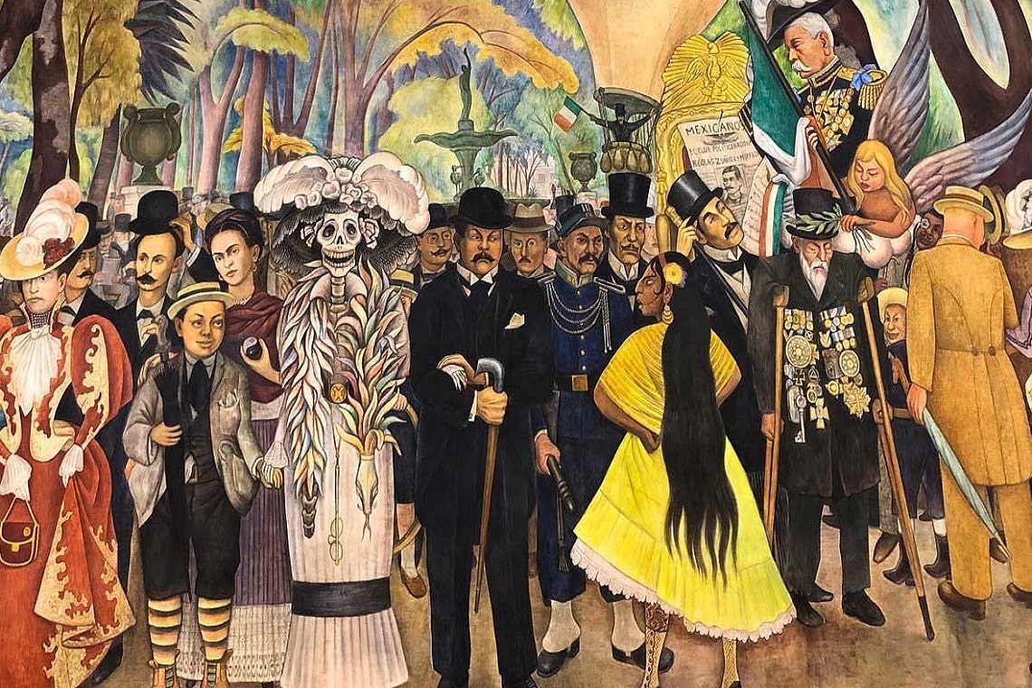 uno dei murales realizzati da diego rivera tra i più importanti muralisti messicani