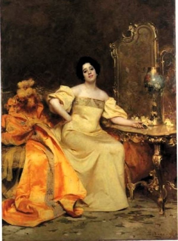 ritratto dell'attrice virginia reyter tra le opere di giacomo grosso