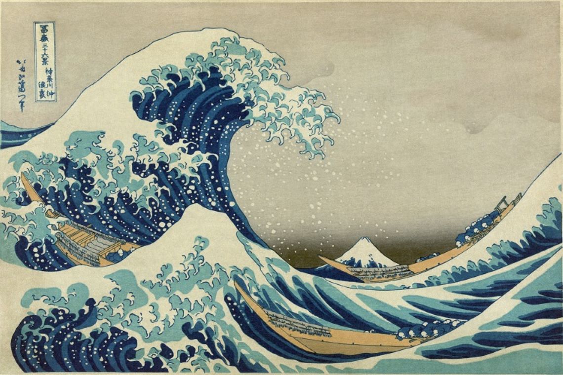 la grande onda di kanagawa opera di hokusai 