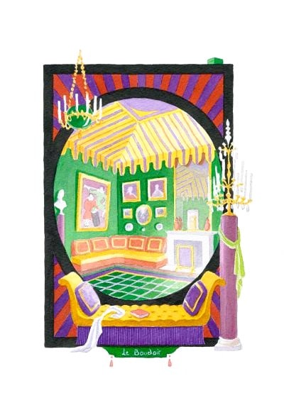 illustrazione di laurent de commines per il libro i gioielli di madame de della franco maria ricci editore