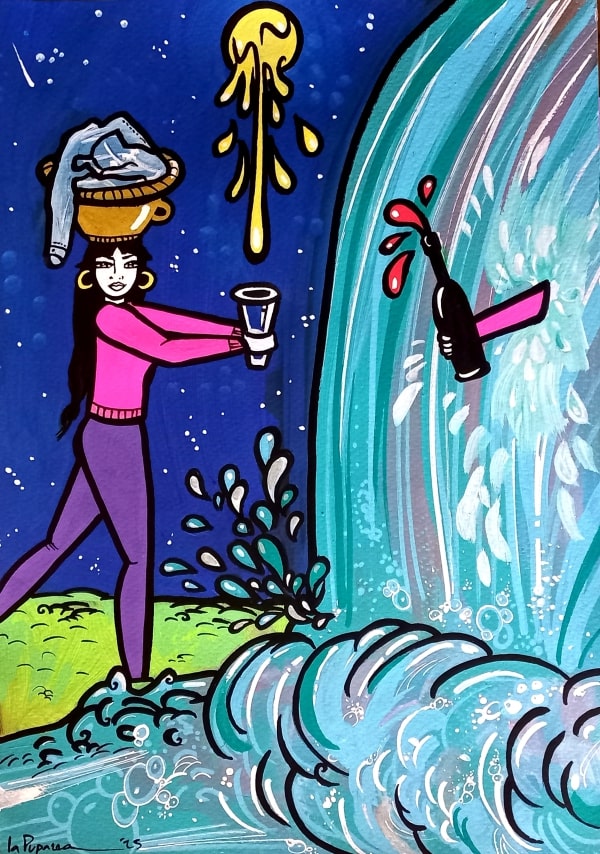 io e la cascata - opera di la pupazza