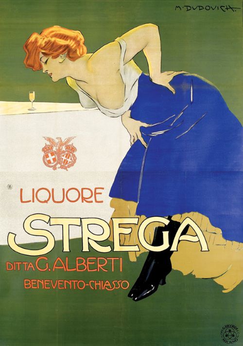 locandina liquore strega ad opera di marcello dudovich - la storia della pubblicità