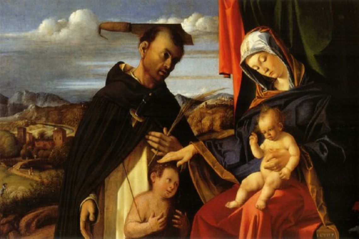 opera di lorenzo lotto madonna con bambino e san pietro