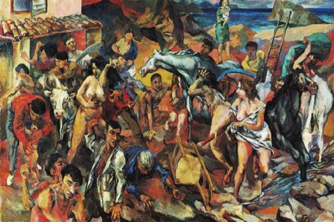 fuga dall'etna tra le opere di renato guttuso contro la guerra
