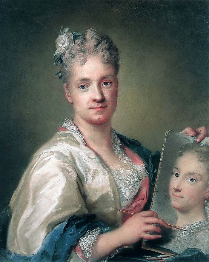 autoritratto della pittrice rosalba carriera col ritratto della sorella