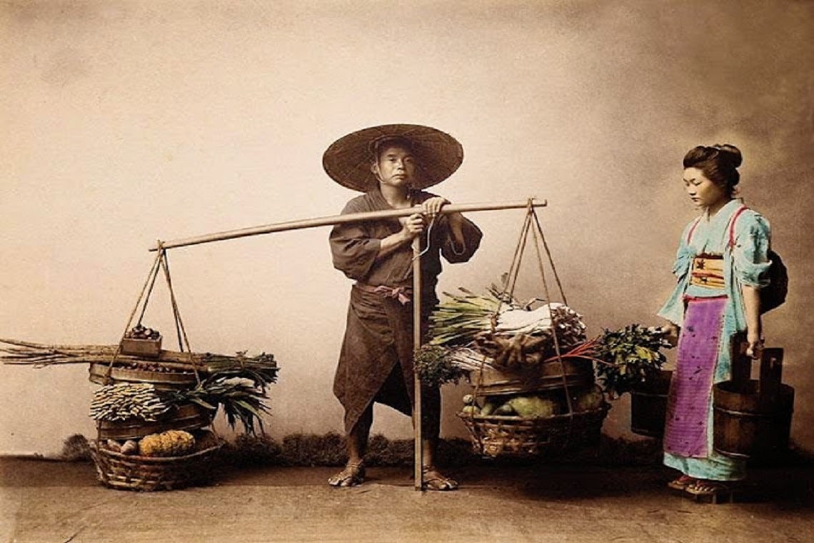 una fotografia risalente al giappone dell'ottocento