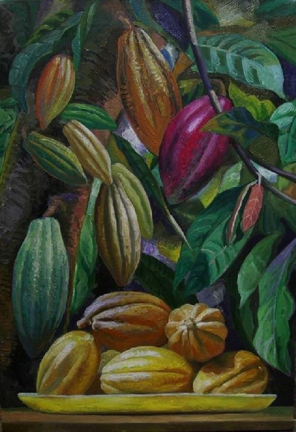 natura morta con cacao - il cioccolato nell'arte