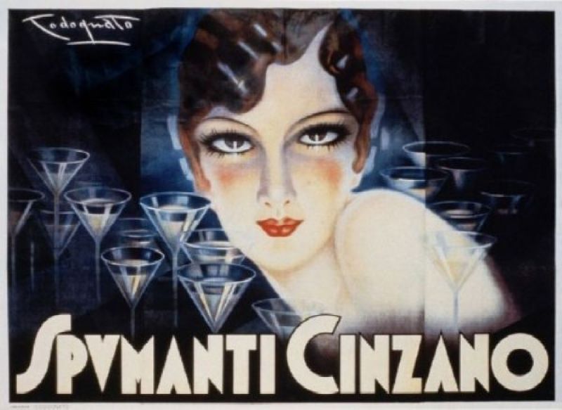 locandina pubblicitaria spumanti cinzano